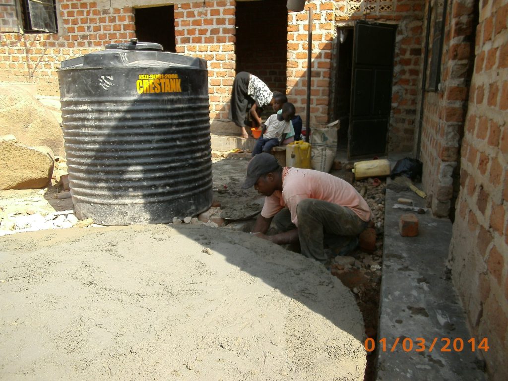 Arbeiten am Wassertank